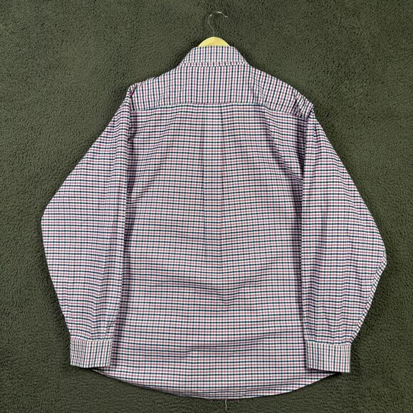 Brooks Brothers Shirt Mens XL Pink Check Oxford Button Down Stretch Preppy - Picture 7 of 12